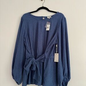 Blue Textured Women's Top